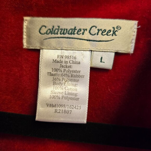 Vintage Coldwater Creek Sheer Overlay Crinkle Floral Patterned Jacket Size L Vel - Picture 3 of 8